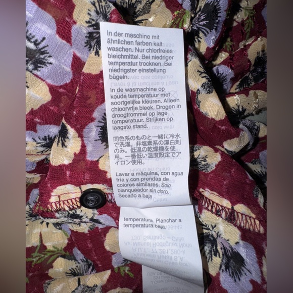 Madewell Drawstring Ruffle-Hem Top in Viola Floral. Size XS EUC - Picture 11 of 15